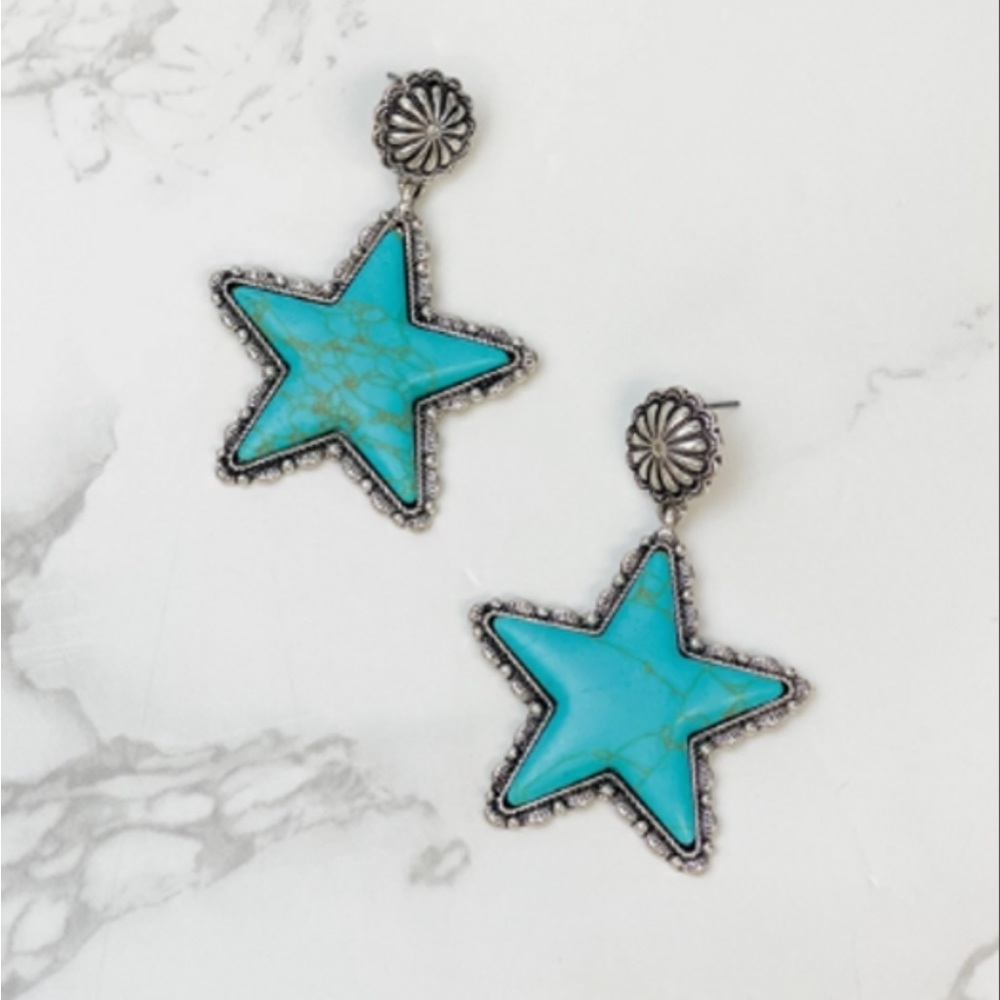 Semi precious star earrings NWT